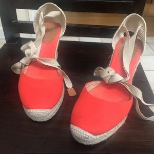 J Crew Orange Espadrilles
